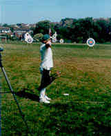 Joy Gough, Gold medal winner in the Compound competition in Gotland, competing at Tromode this year